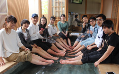 留学生の足湯体験